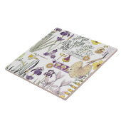 Carreau de céramique d'art de fleur vintage (Côté)