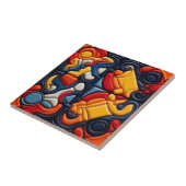 Carreau de céramique d'art moderne (Côté)