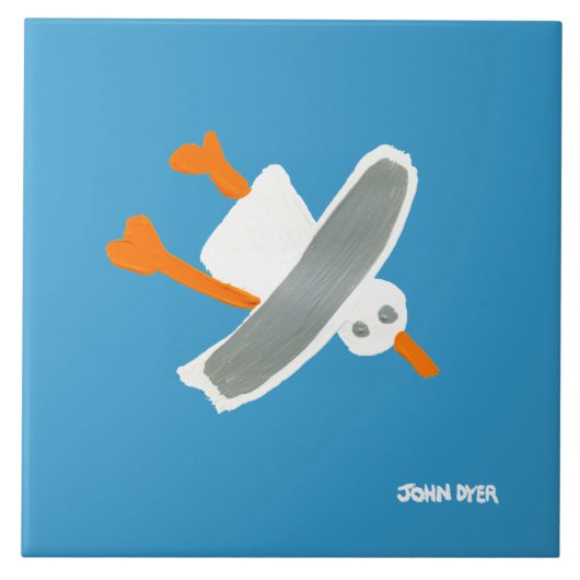 Carreau de céramique d'art : Mouette de vol de (Devant)