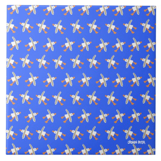 Carreau de céramique d'art : Tinctorial de John. (Devant)