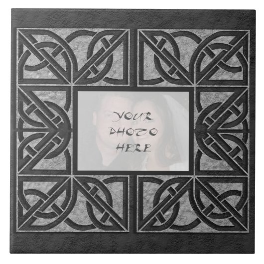 Carreau de céramique" de cadre en pierre gris (Devant)