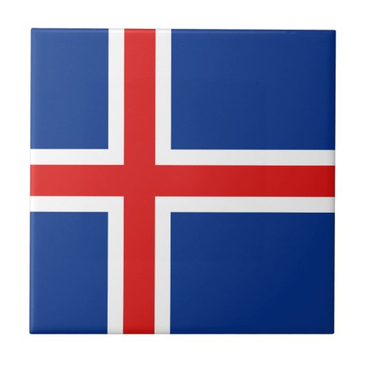 Carreau de céramique de drapeau de l'Islande (Devant)