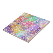 Carreau de céramique de fleurs colorées (Côté)
