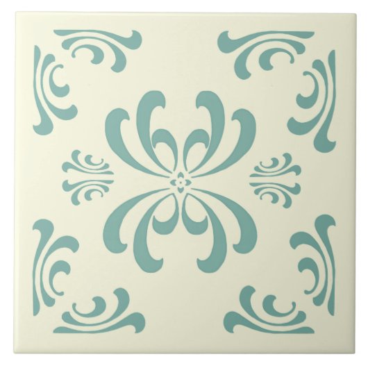 Carreau de céramique de Flourish de Nouveau de (Devant)