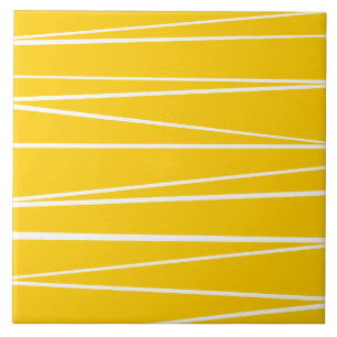Carreau de céramique de jaune espagnol de rayure