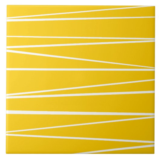 Carreau de céramique de jaune espagnol de rayure (Devant)