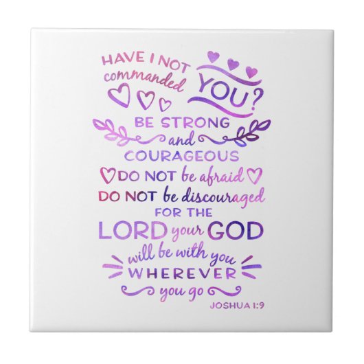 Carreau de céramique de Joshua de 1:9 d'écriture (Devant)