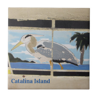 CARREAU DE CÉRAMIQUE DE L'ÎLE DE CATALINA OISEAU D