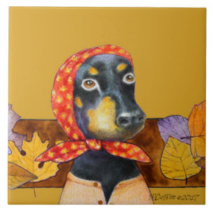 Carreau de céramique de Manchester Terrier