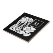 Carreau de céramique de monogramme de jonquille de (Côté)