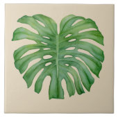 Carreau de céramique de Monstera d'aquarelle (Devant)