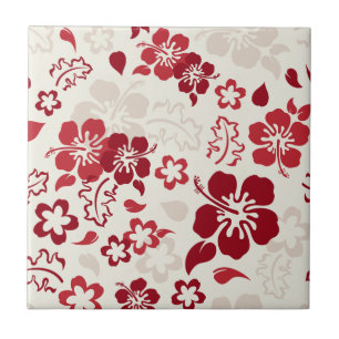Carreau de céramique de motif de fleur de ketmie