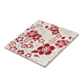 Carreau de céramique de motif de fleur de ketmie (Côté)