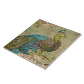 Carreau de céramique de paon vintage (Côté)