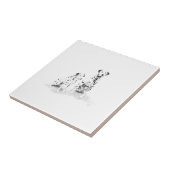 Carreau de céramique de portrait dalmatien de (Côté)