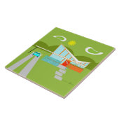 Carreau de céramique de rétro Chambre de Palm (Côté)