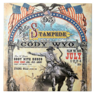 Carreau de céramique de Rodéo Cody, Wyoming
