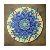 Carreau de céramique de sourire de mandala de lune (Devant)