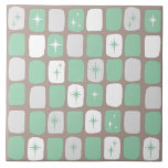Carreau de céramique de Starbursts de rétro jade<br><div class="desc">Ces rétro jade et carreau de céramique blanc de Starbursts est tellement adorable âge d'espace que vous ne pourrez pas contenir votre enthousiasme. Et, pourquoi voudriez-vous à ? Caractéristiques de conception ce des années 1960 inspirées modernes de la moitié du siècle un arrière - plan gris de bruyère foncée et...</div>