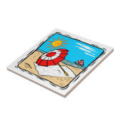 Carreau de céramique de thème de plage (Côté)