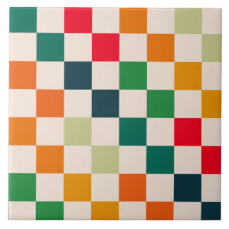 Carreau de céramique décoratif à blocs de couleur