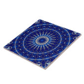 Carreau de céramique décoratif bleu (Côté)