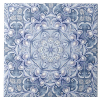 Carreau de céramique décoratif bleu