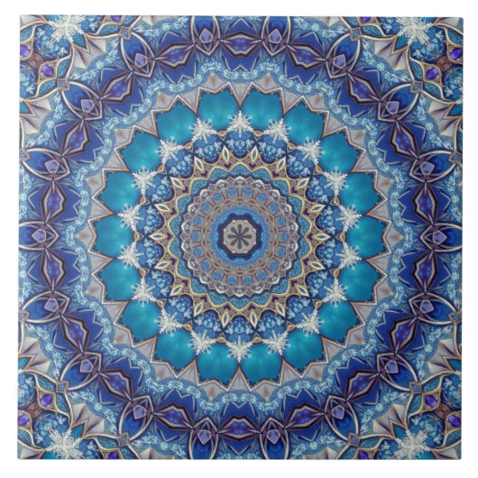 Carreau de céramique décoratif bleu (Devant)