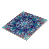 Carreau de céramique décoratif bleu (Côté)