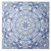 Carreau de céramique décoratif bleu