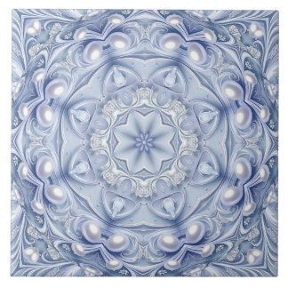 Carreau de céramique décoratif bleu