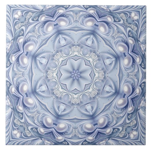 Carreau de céramique décoratif bleu (Devant)