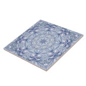Carreau de céramique décoratif bleu (Côté)