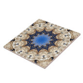 Carreau de céramique décoratif bleu or (Côté)