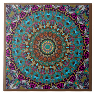 Carreau de céramique décoratif Mandala