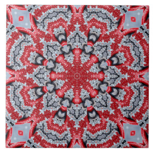 Carreau de céramique décoratif rouge