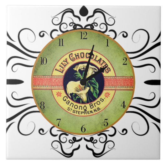 Carreau de céramique d'horloge de chocolat de (Devant)