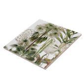 Carreau de céramique d'île de frondes tropicales (Côté)