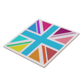Carreau de céramique - Drapeau Union Jack multicol (Côté)