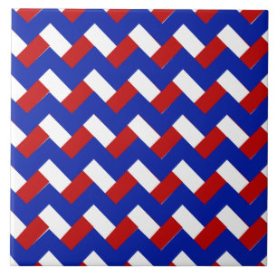 Carreau de céramique du motif V bleu blanc rouge