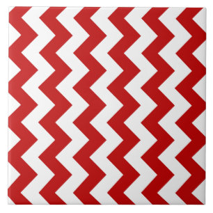 Carreau de céramique du motif XII blanc rouge