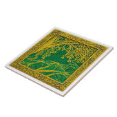 Carreau de céramique en malachite citron doré des  (Côté)