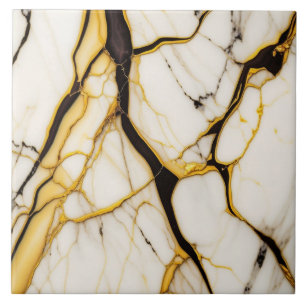 Carreau de céramique en marbre blanc avec veines n