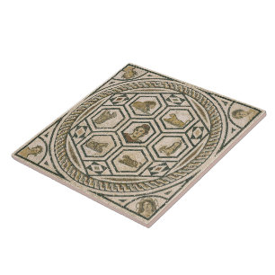 Carreau de céramique en mosaïque romaine