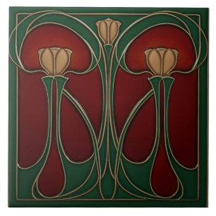 Carreau de céramique en tapisserie de tulipe sarce