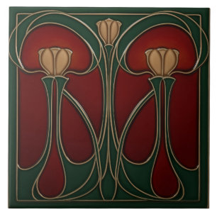 Carreau de céramique en tapisserie de tulipe sarce