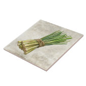 Carreau de céramique faux herbe de citron rustique (Côté)