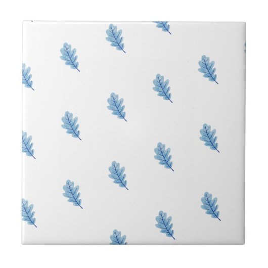 Carreau de céramique Feuilles bleues  (Devant)