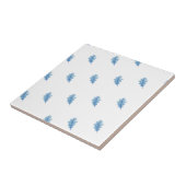Carreau de céramique Feuilles bleues  (Côté)