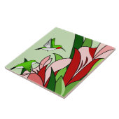 Carreau de céramique Fleur et Colibri (Côté)
